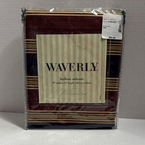 Waverly Striped Balloon Valance in Burgundy and Gold